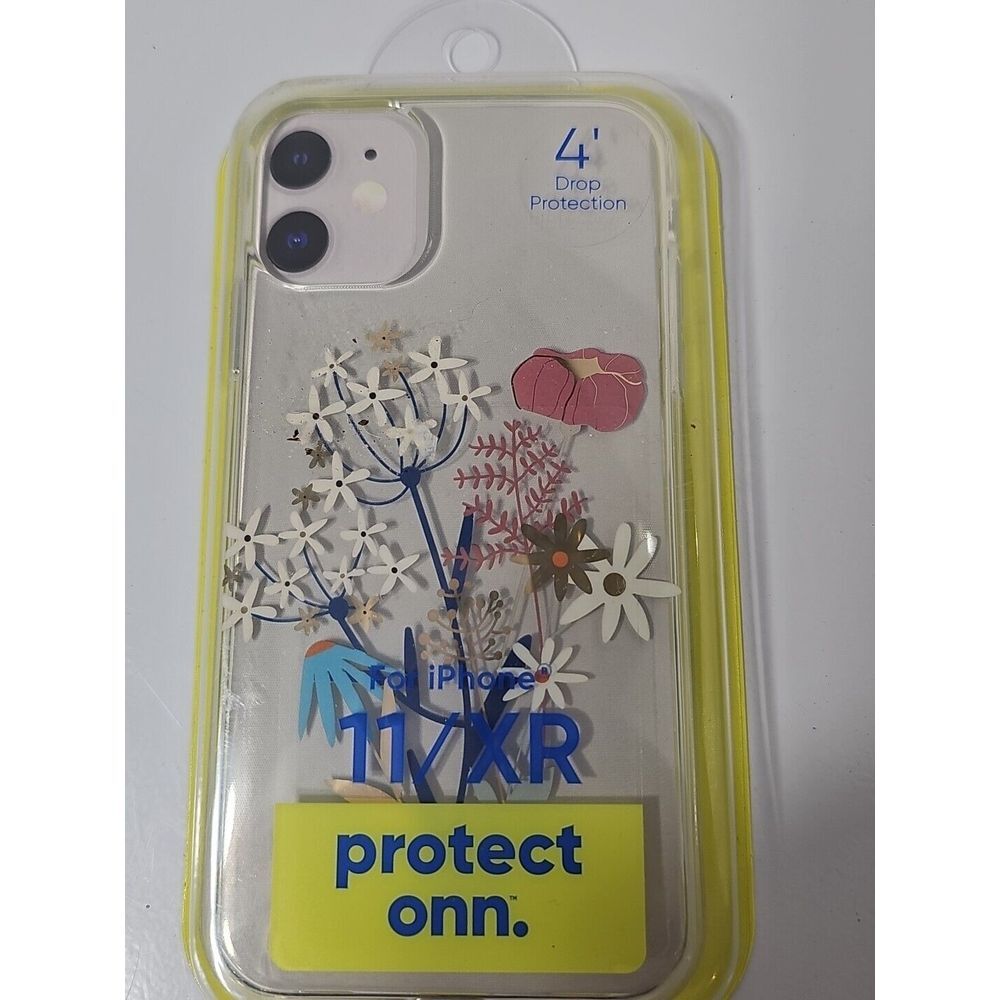 onn. iPhone Phone Case 11 / XR Pro Durable Gel‎ Floral Print Cellphone Protector